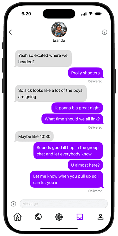 SipSync messenger screen